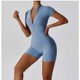 thumbnail image 4 of Women Workout Jumpsuit Zip Up Romper Bottom Pants Long Sleeve Bodysuit Bodycon Sexy -GS, 4 of 5