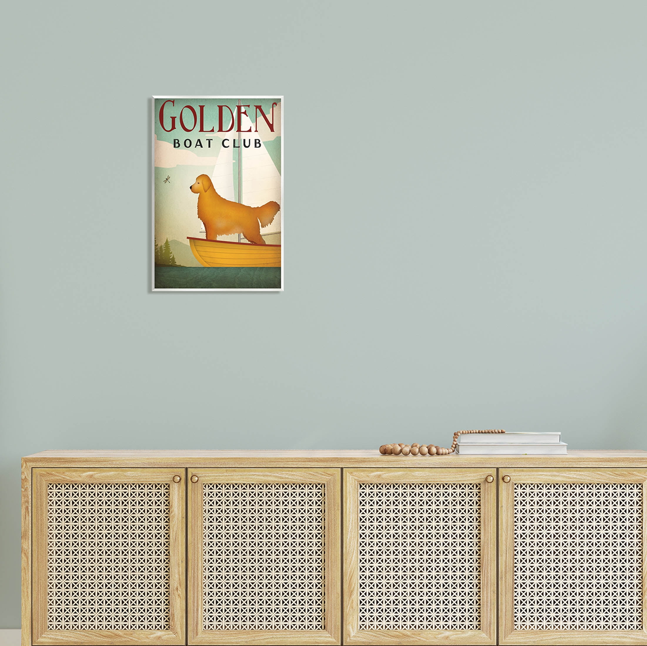 Stupell Industries Boat Club Dog Sailing Graphic Art Unframed Art Print Wall Art, Design by Ryan Fowler