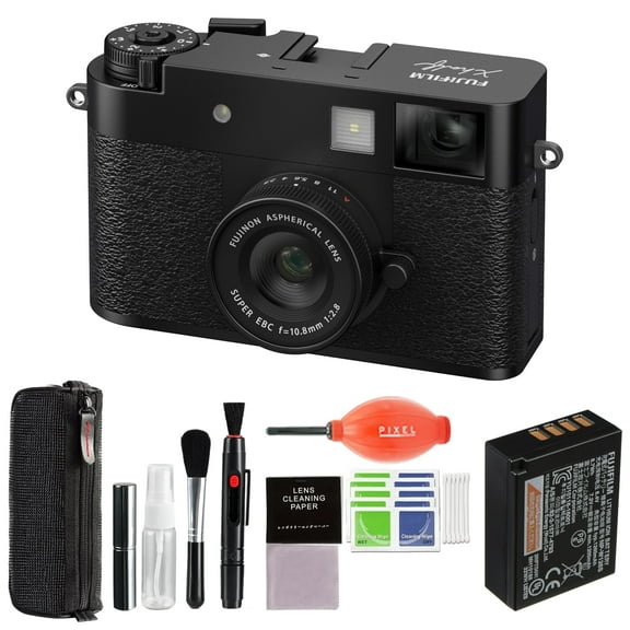 Fujifilm X Half Digital Camera (Black) Bundle with Advanced Accessories | Fuji X Half Camera