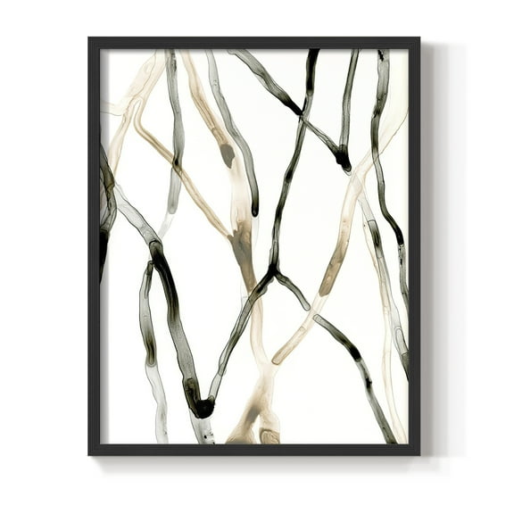 Runnel XII Framed Print in Black Solid Wood Framed Print No Nail Hanging
