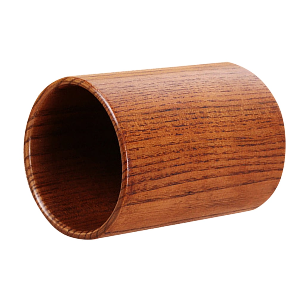 Round Wood Utensil Storage Holder Kitchen Wooden Cutlery Decor Jar 15x8.7cm