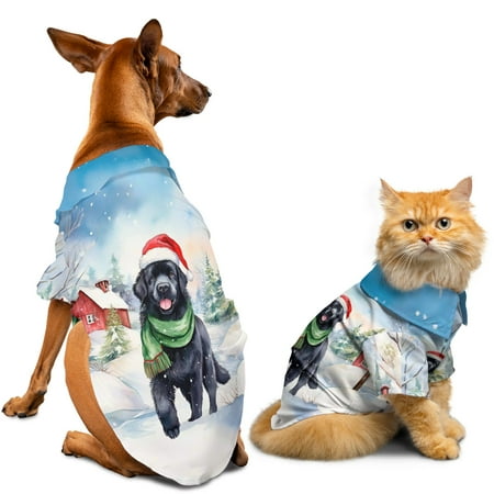 Hello Winter Newfoundland Frosty Morning Walk Welcome Snowy Christmas Hawaiian Summer Shirt for Small Medium Large Dog Cat Newfie Dog Lover Gifts - 02018
