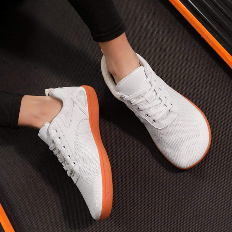 Xfvqtps Mens and Womens Walking Shoes Knit Lace up Round Toe  display picture 3