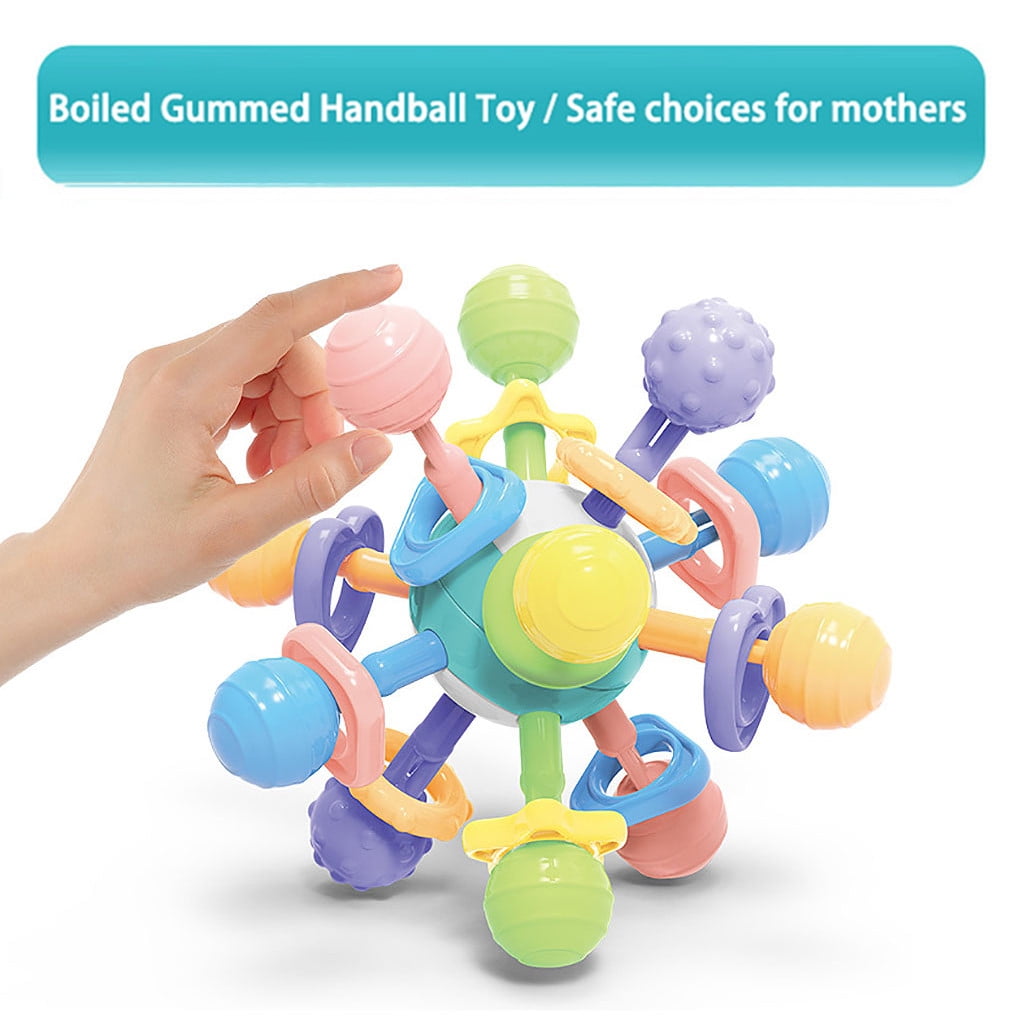 Baby Teether Toy Hole Ball Grinding Teeth Massage Hand Catching Ball