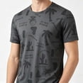 thumbnail image 4 of TKKCS Mens Graphic Crew Neck T-Shirt- Summer Casual Daily Wear Tropical Print Breathable Lightweight Short Sleeve Tees Dark Gray Size XS, 4 of 5