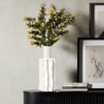 thumbnail image 3 of LuxenHome White Fluted 15-Inch Tall Stoneware Table Vase, 3 of 8