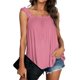 thumbnail image 1 of Camisola informal con ribete de volantes para mujer, camiseta sin mangas con tirantes fruncidos, camiseta sin mangas de Color puro para verano, 1 of 6