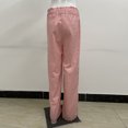 thumbnail image 4 of Pantalones Pantalones de cintura elástica Pantalones palazzo casuales Traje de vacaciones de línea H de mezcla de algodón Ygjytge Rosa T 3EG para Mujer, 4 of 8