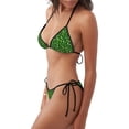thumbnail image 2 of KLL Happy St. Patrick's day Print Bikini Set for Women,String Two Piece Halter Top Triangle Bikini Set with Tie Side Bottom Sexy Swimsuit Bathing Suits, 2 of 6