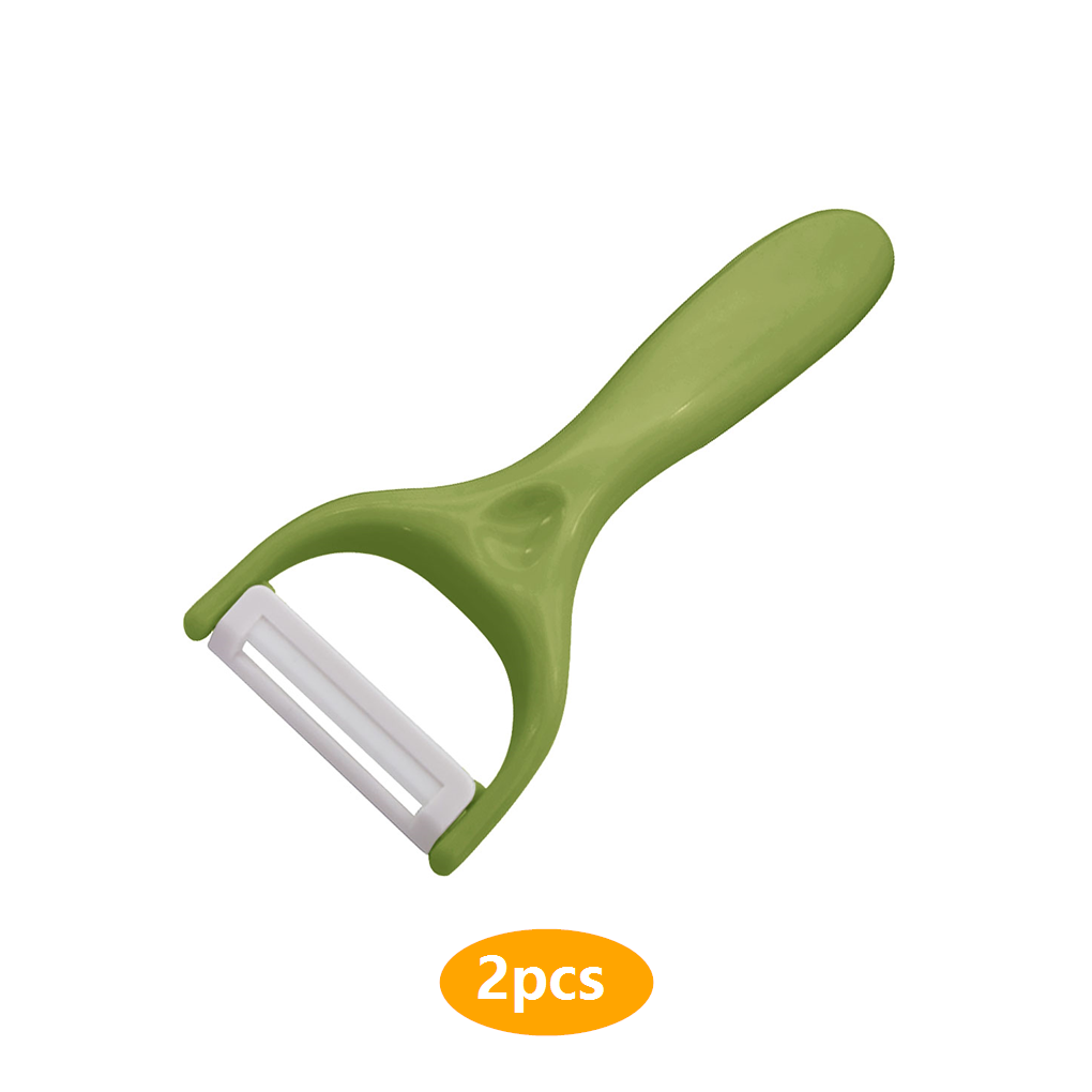 thumbnail image 2 of 2pcs Multifunctional Ceramic Peeler Vegetables Fruits Peeling Tool Peeler Fruit Peeling Potato Scraper for Kitchen, Army Green, 2 of 9