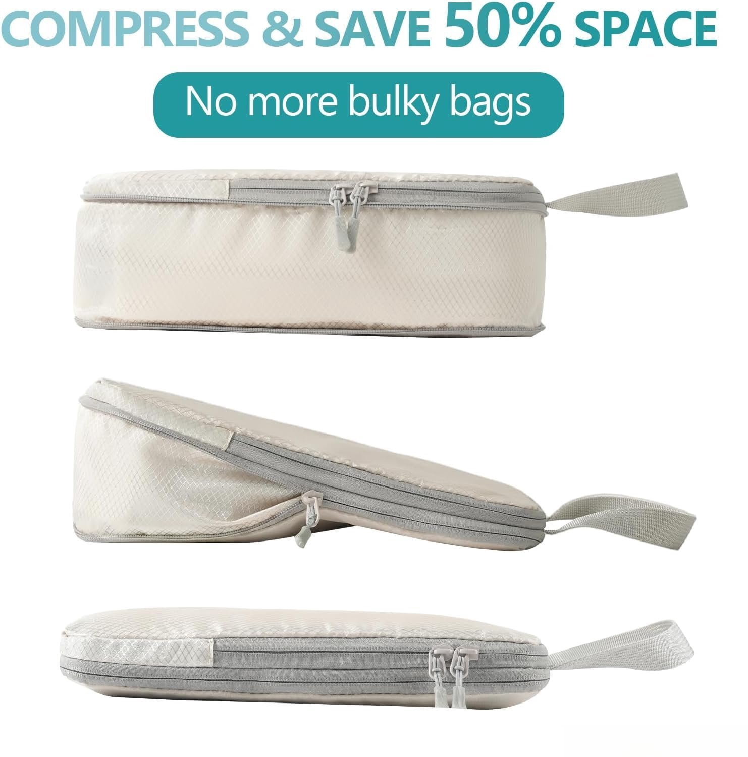 Compression Packing Cubes for Travel, 4 Set Expandable Packing Organizers, Lightweight Luggage Organizer Bags, Travel Essentials for Carry , Handy Helper for Organizing Clothes,