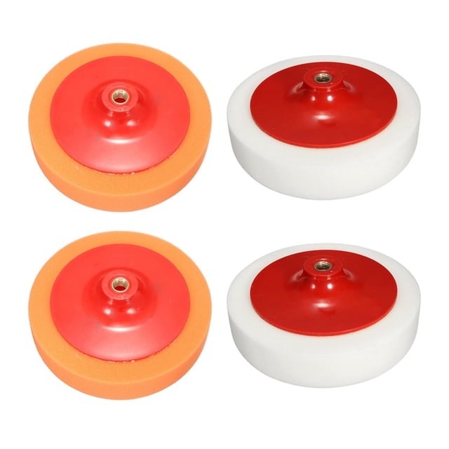 2X 7 inch 180mm Car Polishing Buffing Head Mop Pad Soft Sponge With M14 Thread,2 x Buffing Sponge,Random Color