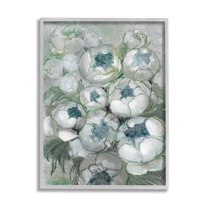 Stupell Modern White Spring Peony Buds Botanical & Floral Painting Gray Framed Art Print Wall Art