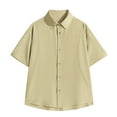 thumbnail image 1 of pstuiky Camisas de vestir de manga corta para hombre, Camisa de manga larga vintage informal de color liso con solapa y botones para hombre camisas casuales para hombre xxl, 1 of 3