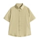 thumbnail image 1 of pstuiky Camisas de vestir de manga corta para hombre, Camisa de manga larga vintage informal de color liso con solapa y botones para hombre camisas casuales para hombre xxl, 1 of 3