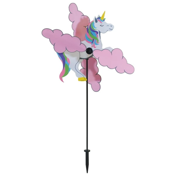 In the Breeze 2564 — Unicorn Whirligig Spinner - 15-inch Wind Spinner, Garden Décor