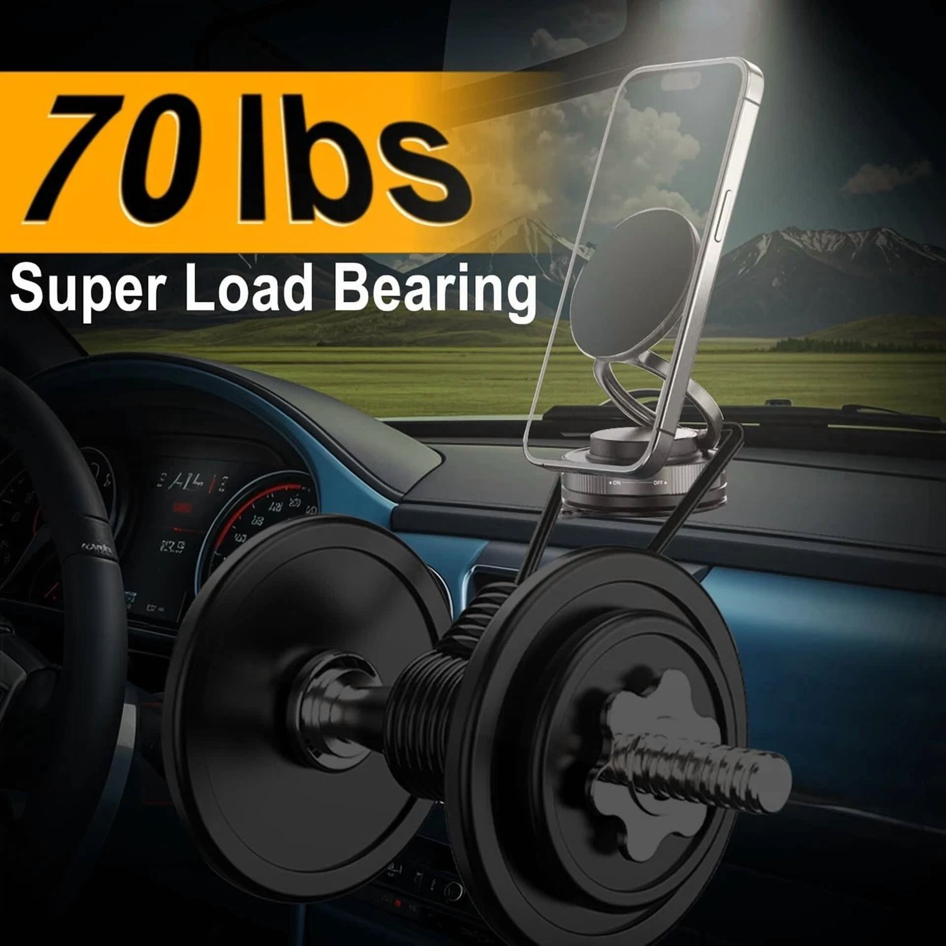 360° Vacuum Magnetic Phone Holder Stand, Strong Suction Cup Mobile Stand For Car