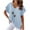Light Blue, variant on Dandelion Tops for Women Summer Short Sleeve Cotton Linen Shirts Loose Casual V Neck Blouses Make A Wish T-shirts White XXXL