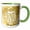 Green/White, variant on 3drose, Image of Happy New Year in Gold Bubbles Words and Champagne, 15oz Two-tone Red Mug