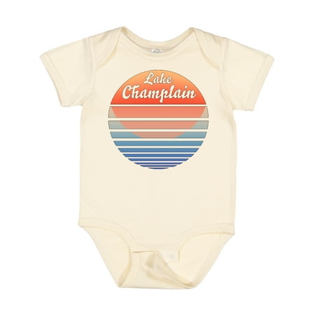 

Inktastic Lake Champlain Retro Sunset Gift Baby Boy or Baby Girl Bodysuit