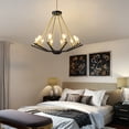 thumbnail image 7 of LMQNINE 10-Lights Farmhouse Chandelier Light Fixture,Rustic Industrial Iron Pendant Lighting with Adjustable Metal Chain for Kitchen Island and Hallway ,Black Gold, 7 of 7