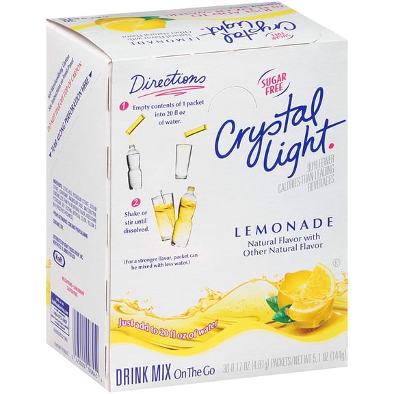 Crystal Light Sugar-Free Lemonade On-The-Go Powdered Drink Mix 120 Count