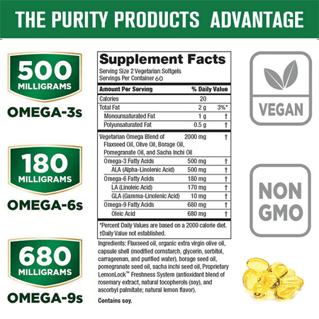 (2 Pack)Omega 3-6-9 Vegan Formula - 5 in 1 Scientifically Formulated Plant-Based Omega 3 6 9 Essential Fatty Acids - 240 Softgels Total