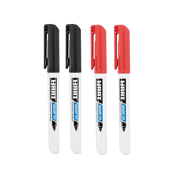 HART 4-Piece Sharp Tip Permanent Markers