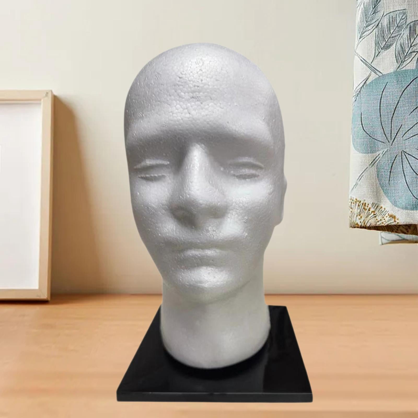 TOOYFUL Foam Mannequin Head,Glasses Hat Display Holder,Lightweight Hairpiece Stand,Manikin Head for Headphone,Home Styling,Barbershop male