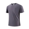 thumbnail image 4 of ZunFeo Mens Quick Dry Performance T-Shirt Moisture Wicking Athletic with Zipper Pocket Gray,Size L, 4 of 5