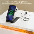 thumbnail image 3 of Pinmoco LED Nightstand with Charging Station, Modern End Side Table with Drawer and Open Storage for Bedroom, White, 3 of 9
