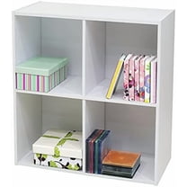 4-Cube Bookcase, Unit Shelf, Storage Organizer, White