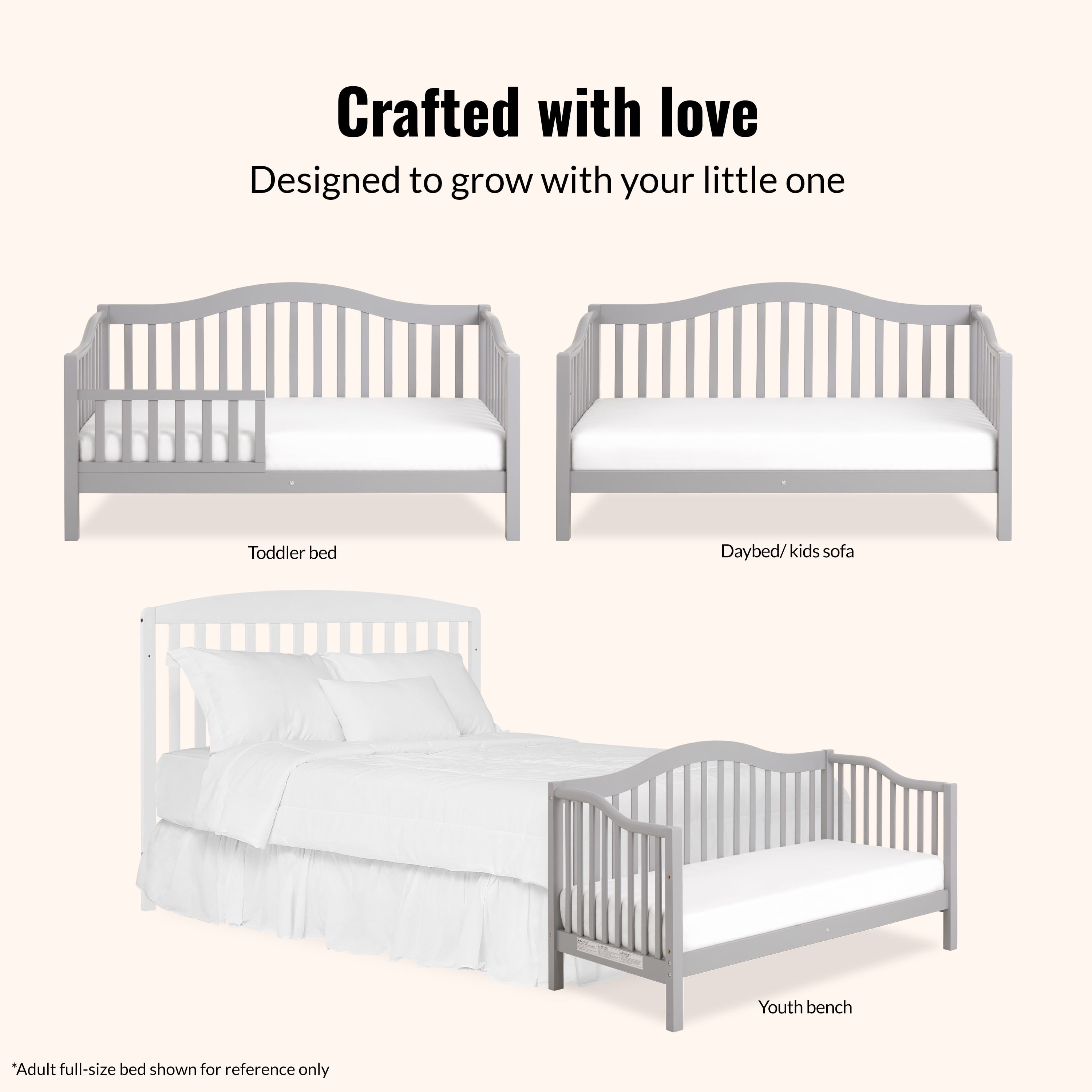 Dream On Me Austin Toddler Day Bed, Pebble Grey