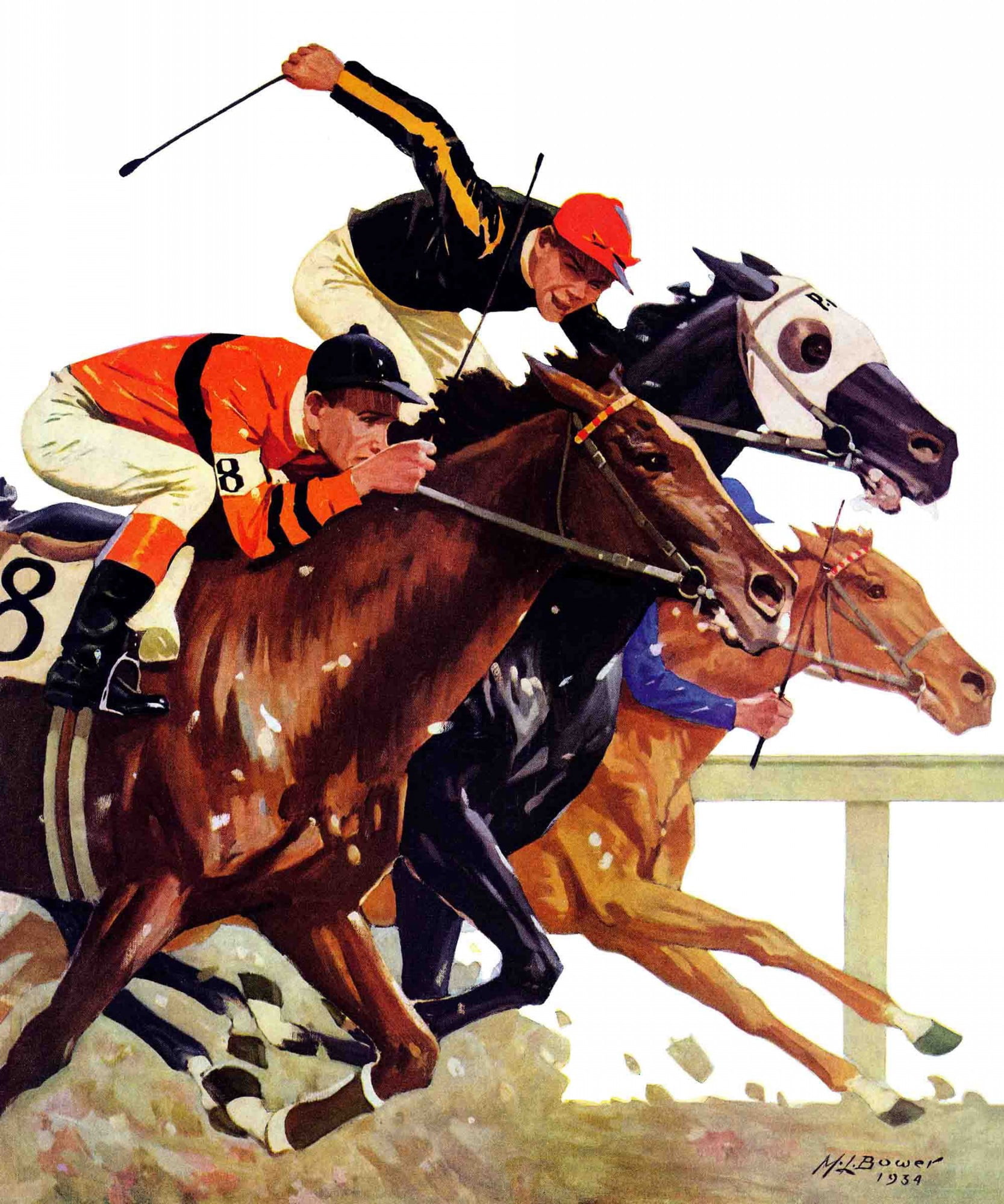 Marmont Hill Thoroughbred Race by Maurice Bower Painting Print on Canvas