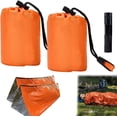 thumbnail image 1 of Piezas Manta Térmica Emergencia Reutilizable,Incluye una Pequeña Linterna,Saco Dormir Supervivencia,Ultra Compacto,Aislante Térmico para Camping,Senderismo,Aventura,Equipo de Emergencia(Naranja), 1 of 1