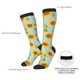 thumbnail image 4 of Logiee White Polka Dot Sunflower A Print Gift Stocking Stuffers,Adult Stockings,Novelty Socks,Funny Socks Birthday Running Walking Sleeping, 4 of 6