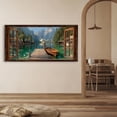 thumbnail image 6 of Lake Boat Window Canvas Wall Art - Nature Scenery Coastal Pictures Landscape Canvas Prints, Horizontal Modern Painting Artwork for Living Room Bedroom, 6 of 7
