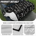 thumbnail image 6 of Renewold Golf Cart Seat Cover Comfort Sweat Absorption Golf Cart Cloth Seat Cover with 4 Pockets Fits for 2 Person Club Car for Summer or Winter, Halloween Skeleton Golfer Black, 6 of 7