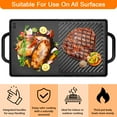 thumbnail image 2 of Uscover Cast Iron Double Play Reversible Grill/Griddle with Handles for Gas Grills and Stove Top,15"x9" Rectangular Nonstick Cast Iron Grill Pan,Black, 2 of 13