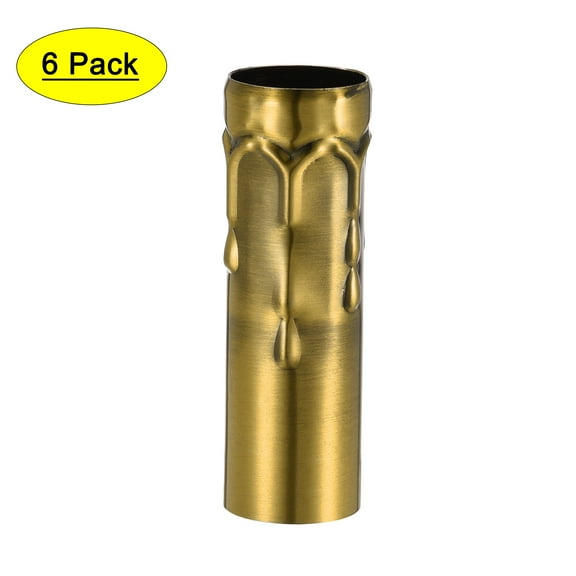 Uxcell Candle Shape Covers Sleeves Iron Candelabra Base Brass Lamp Accessories Hardware 6pcs