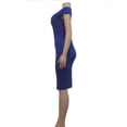 thumbnail image 4 of DHFJKG Women's Work Dress Formal Pencil Midi Dress Short Sleeve Business Casual Wear Summer Solid Color Slim Fit Versatile Dresses, 4 of 6