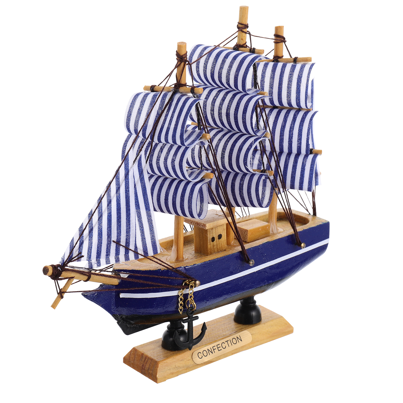 Sailing Boat Model Decor Wooden Sailboat Sail Pirate Viking Ship
