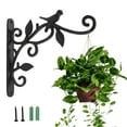 thumbnail image 3 of Dusknt Plant Hanger Bracket, Flower Pot Hangers for Outside, Wrought Iron Plant Hanger for Indoor Outdoor Wall FenceTrees Patio Garden Post Arm, 3 of 9