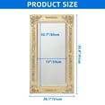 thumbnail image 6 of Dextrus 36"x20" Wall Mirror with Rectangular Wood Frame, Vintage Mirror, French Vanity Mirrors for Wall for Bathroom, Bedroom, Living Room, Gold, 6 of 6