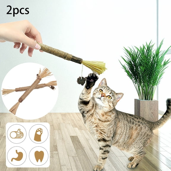 Product Chew Toys for Cats Product Natural Wood Toy and Teeth Grinding Stick Enhances Health and 2PCS