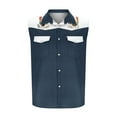 thumbnail image 5 of VBTAPA Fashion Cargo Shirts for Men, Mens Trendy Casual Color Block Blouse Shirt Sleeveless Button Down Shirts Summer Lapel T Shirt Lightning Sales Navy XXXL, 5 of 6
