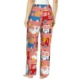 thumbnail image 3 of Picia Cartoon with Traffic Elements Womens Soft Woven Cotton Elastic Waistband Sleep Pajama Pant Lounge Sleep Pant With Pockets And Drawstring-Medium, 3 of 9
