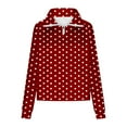 thumbnail image 5 of VEKDONE Polka Dot Print Sweatshirts for Women Raglan Long Sleeve Zipper Stand Neck Cropped Sweatshirt Casual Loose Fit Lightweight Thin Fleece Pullover Tops, 5 of 5