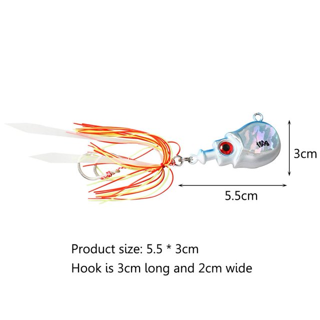 Pesca 01 5.5cm 150g Artificial Jigbait Falda Ganchos Luminous Lure Bait Tackle Sywqhk Para Estrenar