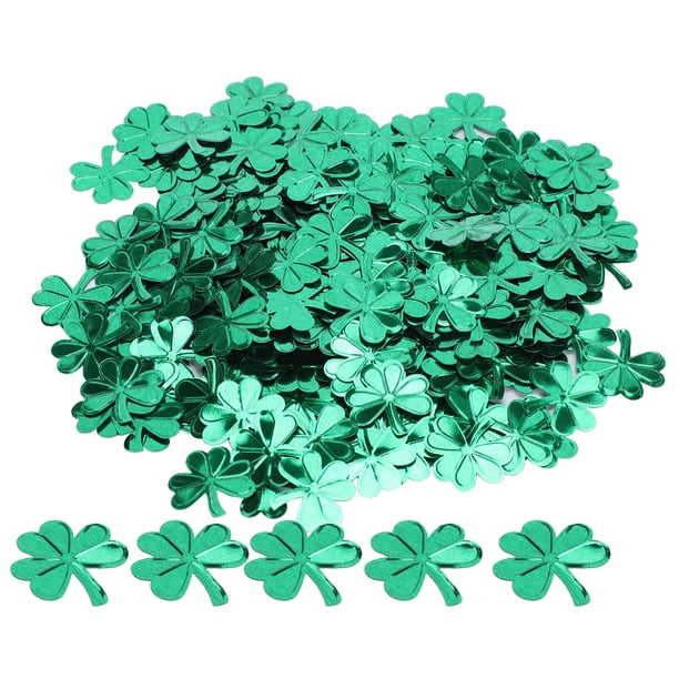 Lentejuelas de trébol decorativas, lentejuelas de trébol, confeti de trébol brillante decorativo, confeti de mesa de tréboles, resistente y resistente Jadeshay A